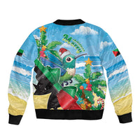 Martinique Christmas Sleeve Zip Bomber Jacket Santa Hummingbird - Wonder Print Shop