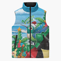 Martinique Christmas Sleeveless Puffer Jacket Santa Hummingbird - Wonder Print Shop