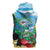 Martinique Christmas Sleeveless Zip Hoodie Santa Hummingbird - Wonder Print Shop