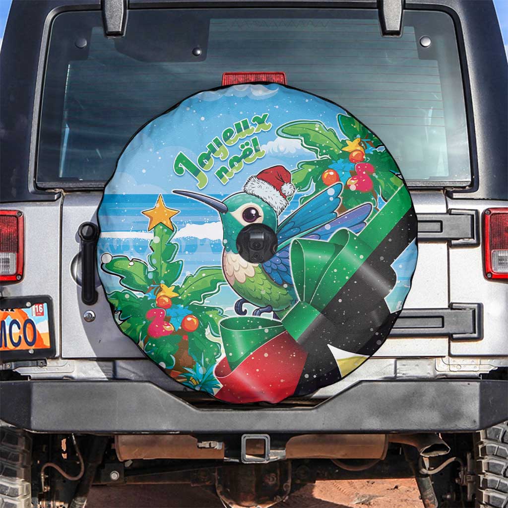 Martinique Christmas Spare Tire Cover Santa Hummingbird - Wonder Print Shop