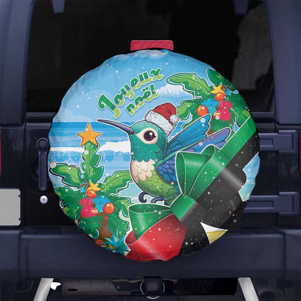 Martinique Christmas Spare Tire Cover Santa Hummingbird - Wonder Print Shop