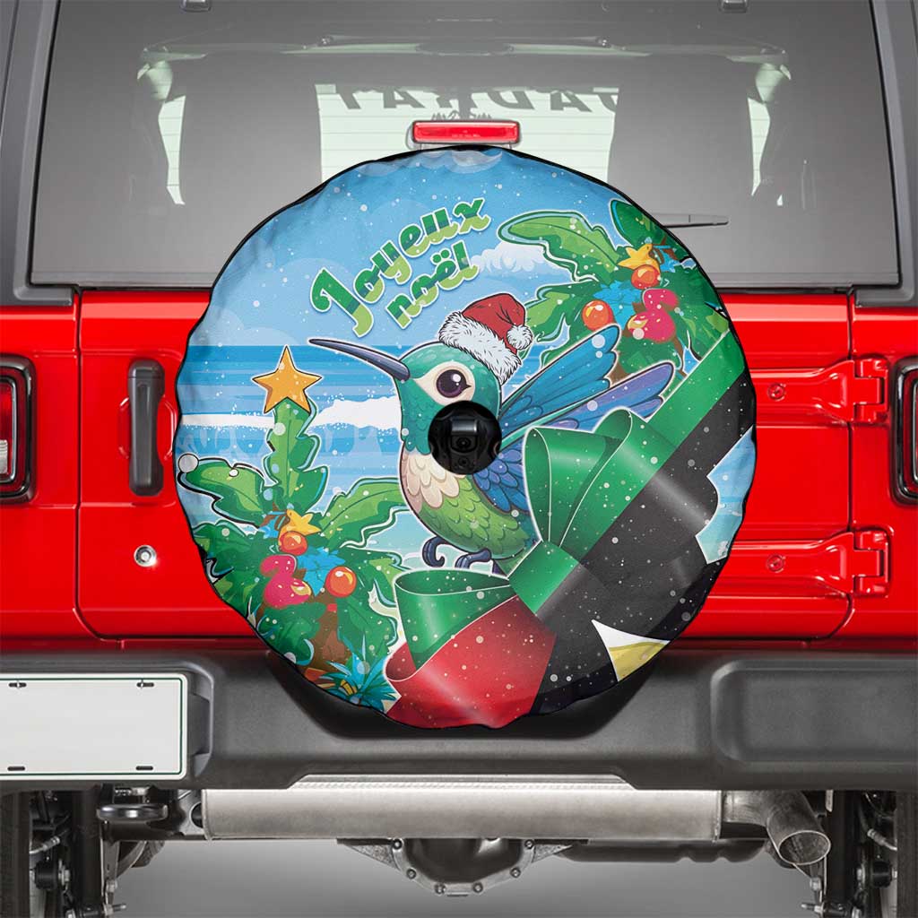 Martinique Christmas Spare Tire Cover Santa Hummingbird - Wonder Print Shop