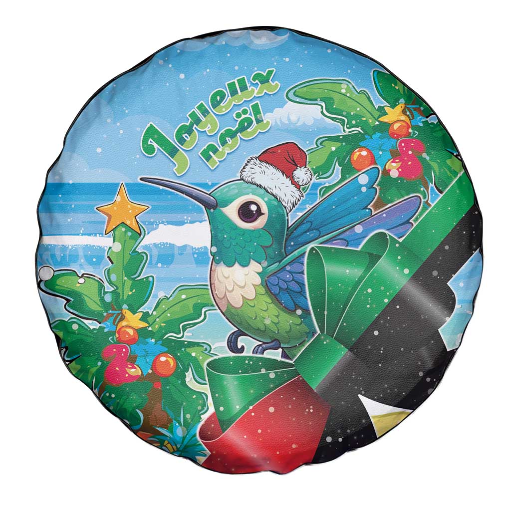 Martinique Christmas Spare Tire Cover Santa Hummingbird - Wonder Print Shop