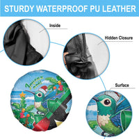 Martinique Christmas Spare Tire Cover Santa Hummingbird - Wonder Print Shop