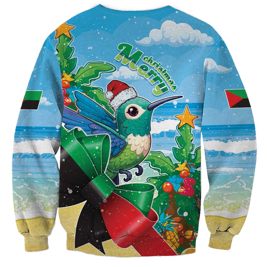 Martinique Christmas Sweatshirt Santa Hummingbird - Wonder Print Shop