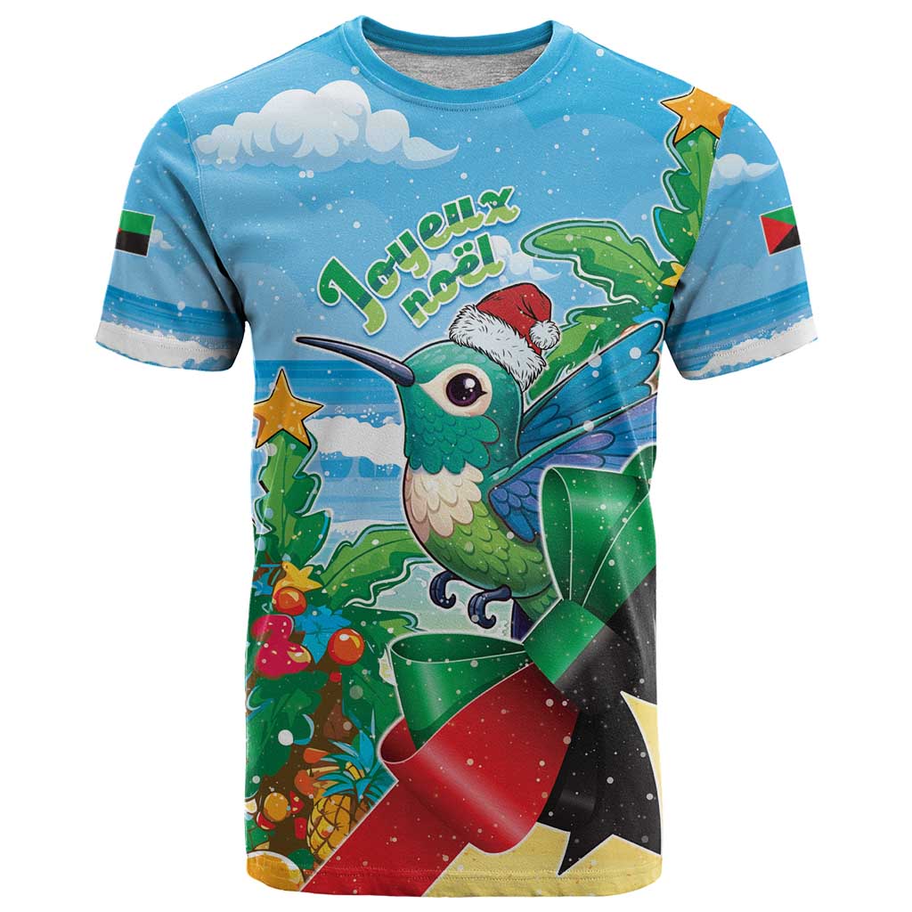 Martinique Christmas T Shirt Santa Hummingbird - Wonder Print Shop
