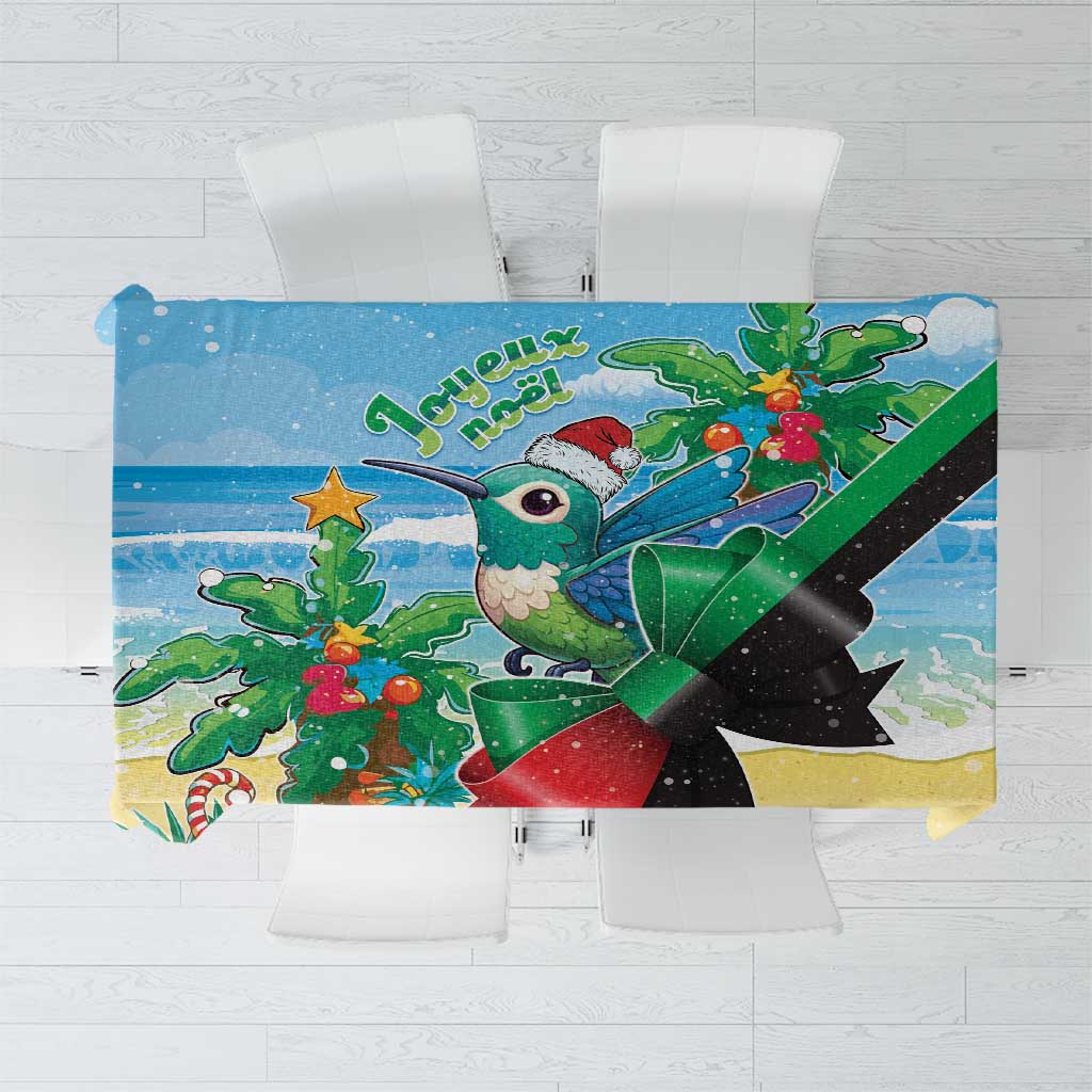 Martinique Christmas Tablecloth Santa Hummingbird - Wonder Print Shop