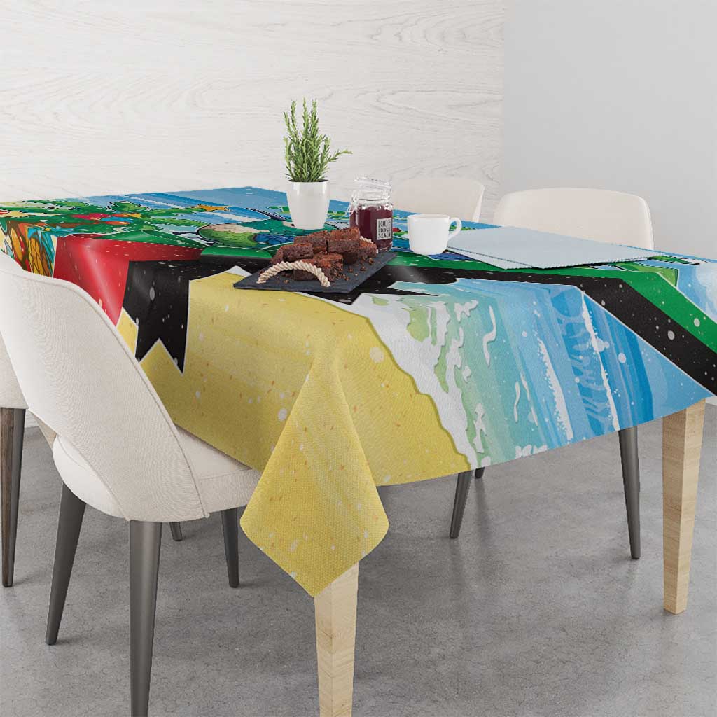 Martinique Christmas Tablecloth Santa Hummingbird - Wonder Print Shop