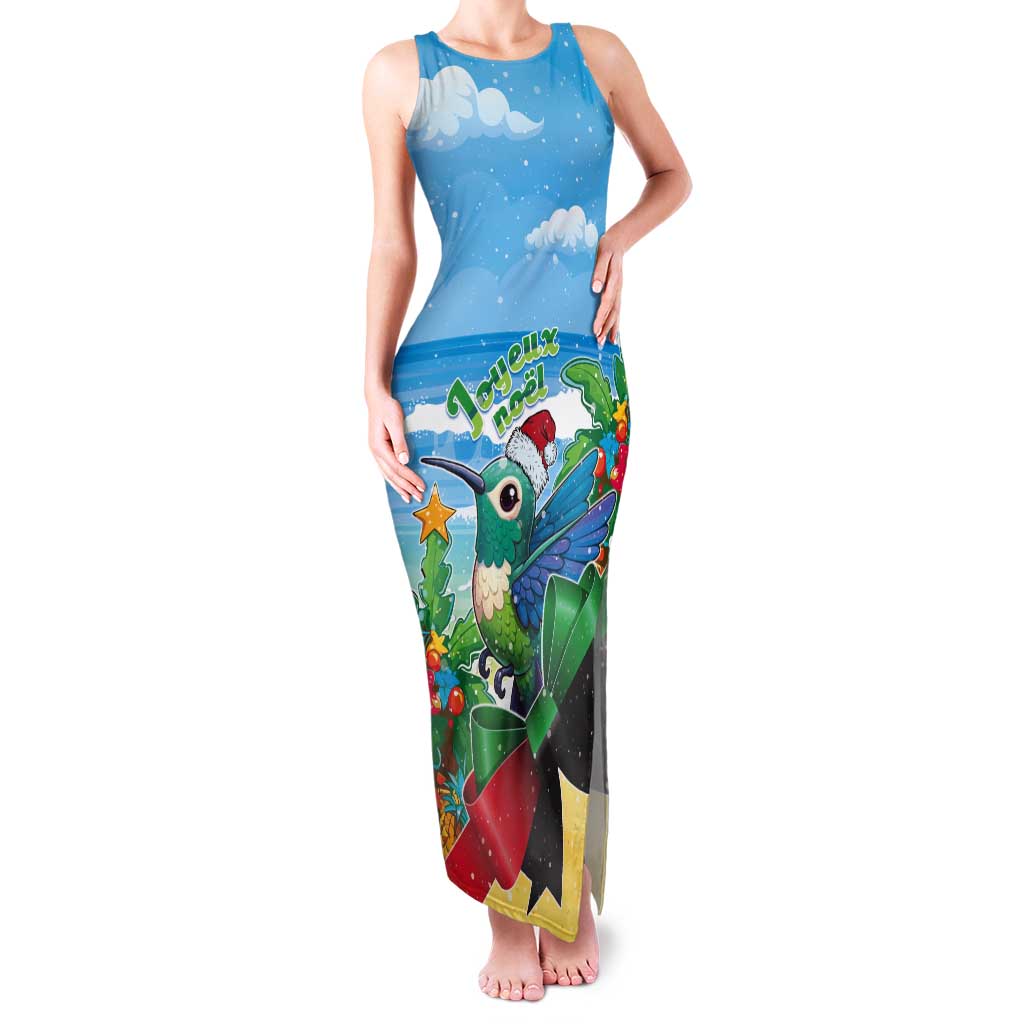 Martinique Christmas Tank Maxi Dress Santa Hummingbird - Wonder Print Shop