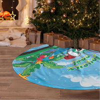 Martinique Christmas Tree Skirt Santa Hummingbird - Wonder Print Shop