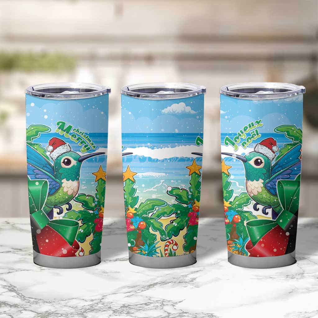Martinique Christmas Tumbler Cup Santa Hummingbird - Wonder Print Shop