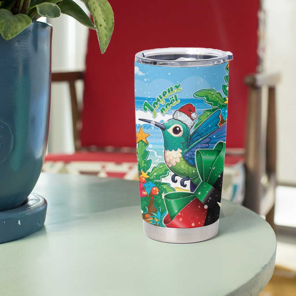 Martinique Christmas Tumbler Cup Santa Hummingbird - Wonder Print Shop
