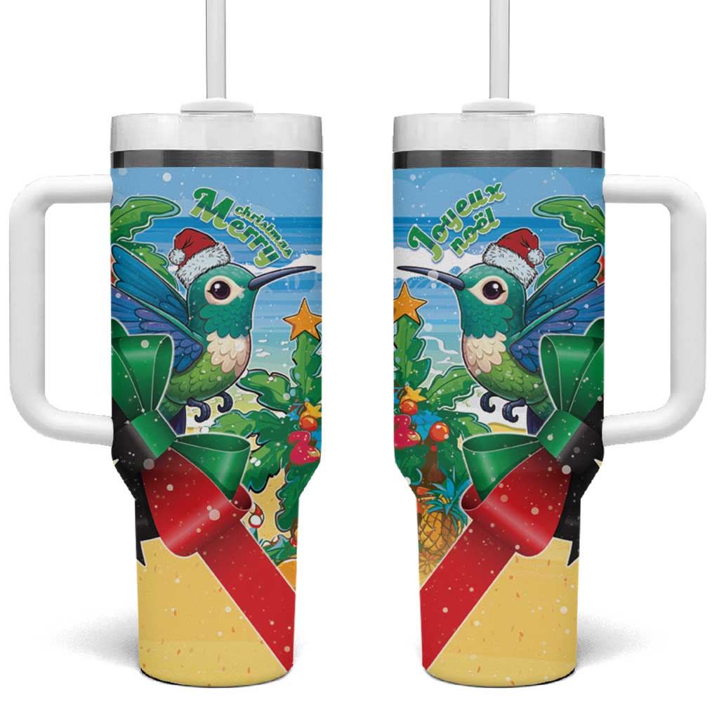 Martinique Christmas Tumbler With Handle Santa Hummingbird - Wonder Print Shop