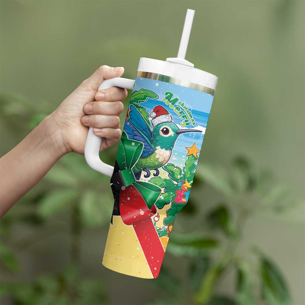 Martinique Christmas Tumbler With Handle Santa Hummingbird - Wonder Print Shop
