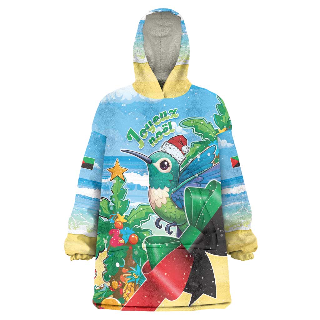 Martinique Christmas Wearable Blanket Hoodie Santa Hummingbird - Wonder Print Shop