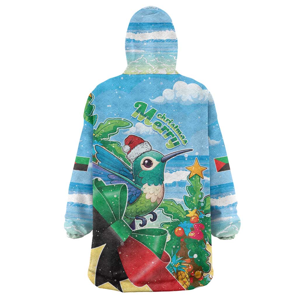 Martinique Christmas Wearable Blanket Hoodie Santa Hummingbird - Wonder Print Shop
