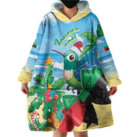 Martinique Christmas Wearable Blanket Hoodie Santa Hummingbird - Wonder Print Shop