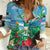 Martinique Christmas Women Casual Shirt Santa Hummingbird - Wonder Print Shop