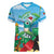 Martinique Christmas Women V-Neck T-Shirt Santa Hummingbird - Wonder Print Shop