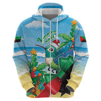 Martinique Christmas Zip Hoodie Santa Hummingbird - Wonder Print Shop