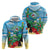 Martinique Christmas Zip Hoodie Santa Hummingbird - Wonder Print Shop