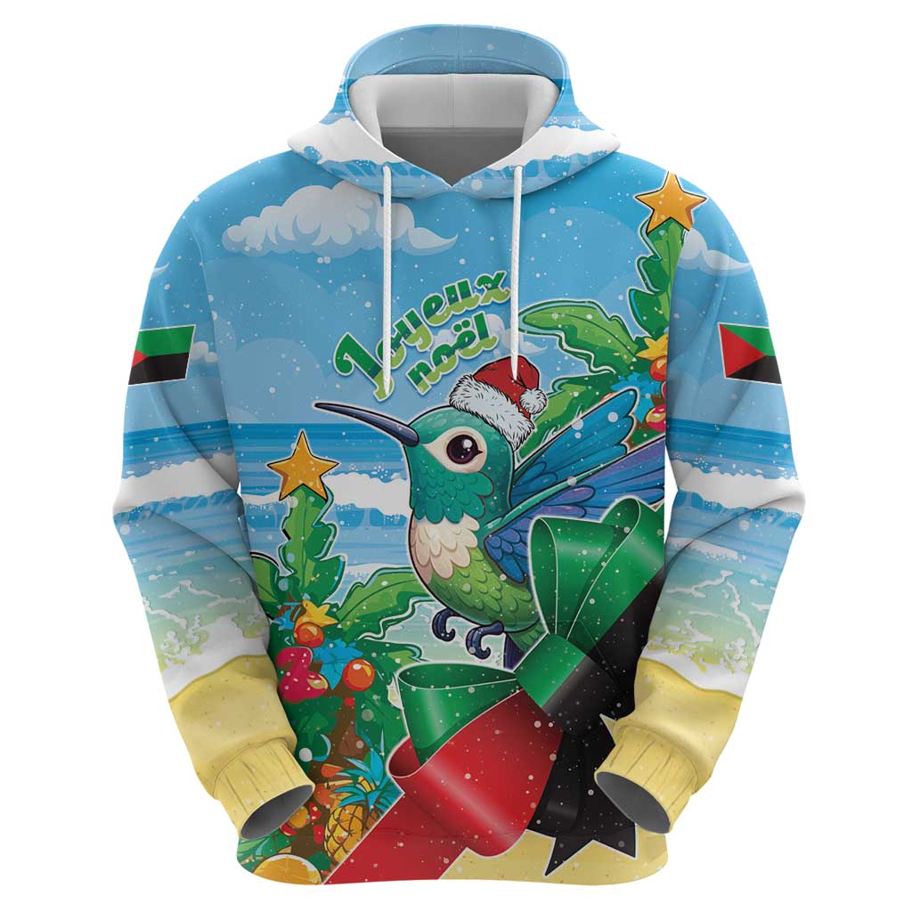 Martinique Christmas Zip Hoodie Santa Hummingbird - Wonder Print Shop