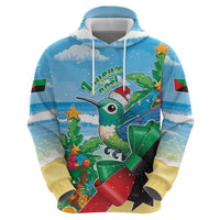 Martinique Christmas Zip Hoodie Santa Hummingbird - Wonder Print Shop