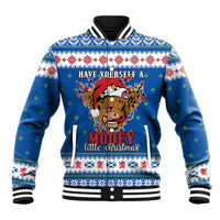 Scotland Christmas Baseball Jacket Mooey Xmas Highland Cow LT05 - Wonder Print Shop