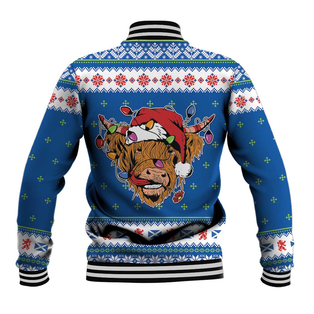 Scotland Christmas Baseball Jacket Mooey Xmas Highland Cow LT05 - Wonder Print Shop