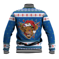 Scotland Christmas Baseball Jacket Mooey Xmas Highland Cow LT05 - Wonder Print Shop