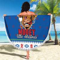Scotland Christmas Beach Blanket Mooey Xmas Highland Cow LT05 - Wonder Print Shop