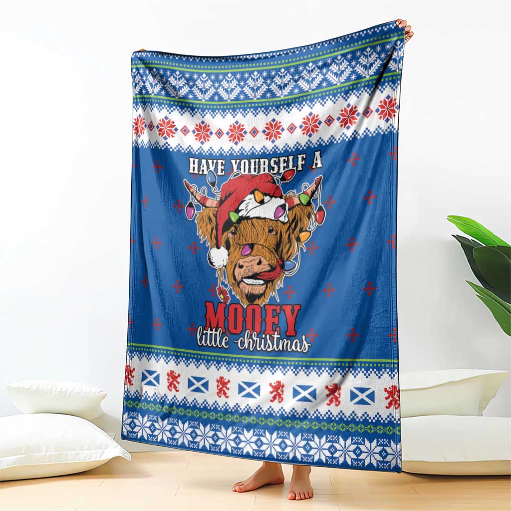 Scotland Christmas Blanket Mooey Xmas Highland Cow