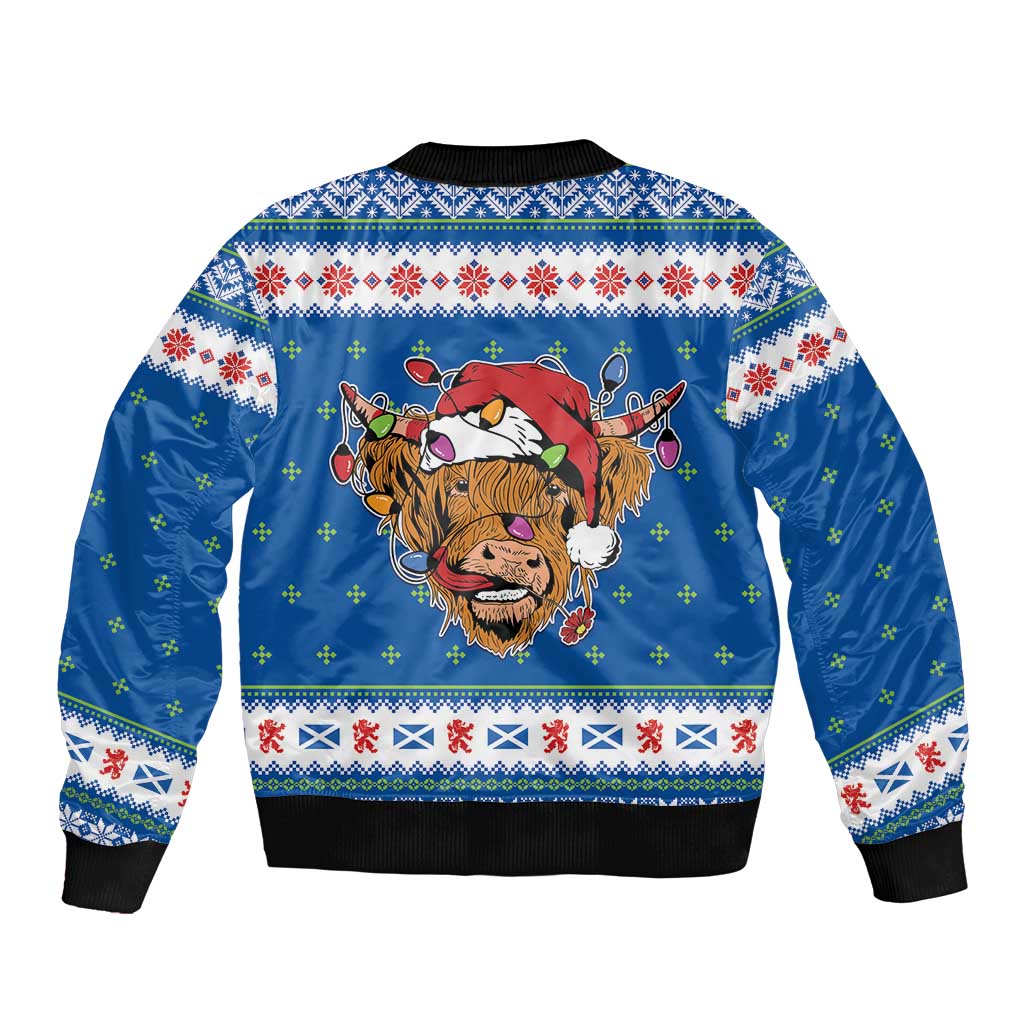Scotland Christmas Bomber Jacket Mooey Xmas Highland Cow LT05 - Wonder Print Shop