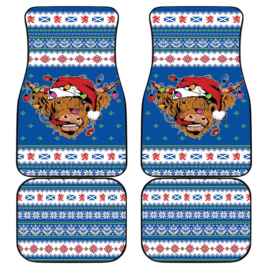 Scotland Christmas Car Mats Mooey Xmas Highland Cow LT05 - Wonder Print Shop