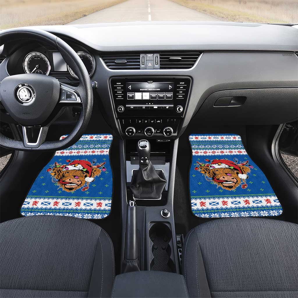Scotland Christmas Car Mats Mooey Xmas Highland Cow LT05 - Wonder Print Shop