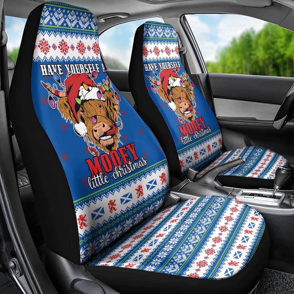 Scotland Christmas Car Seat Cover Mooey Xmas Highland Cow LT05 - Wonder Print Shop