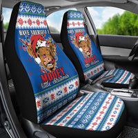 Scotland Christmas Car Seat Cover Mooey Xmas Highland Cow LT05 - Wonder Print Shop