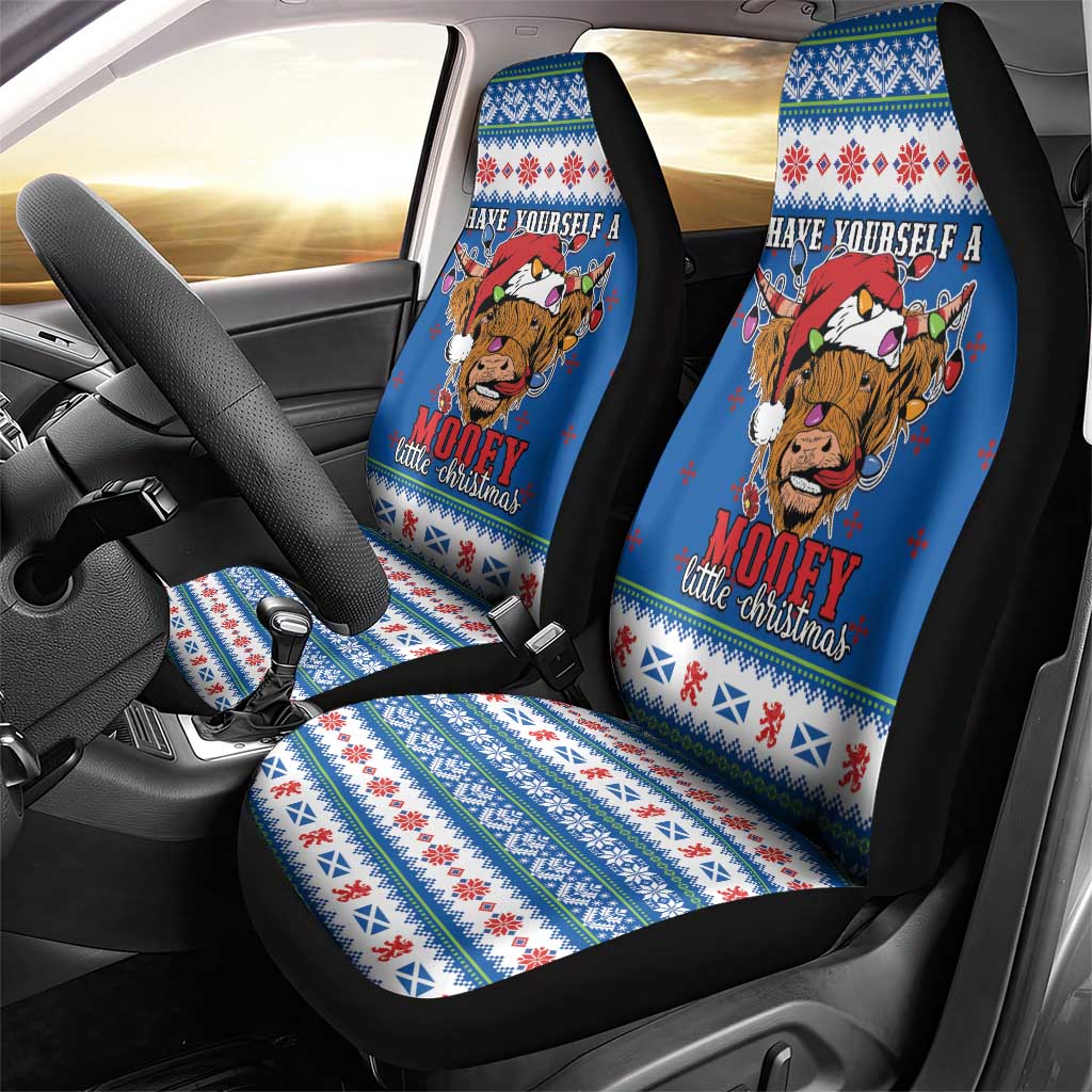 Scotland Christmas Car Seat Cover Mooey Xmas Highland Cow LT05 - Wonder Print Shop