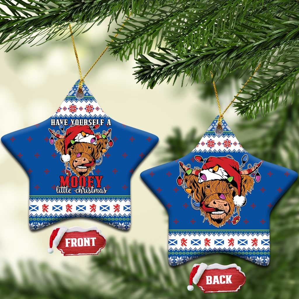 Scotland Christmas Ceramic Ornament Mooey Xmas Highland Cow LT05 - Wonder Print Shop