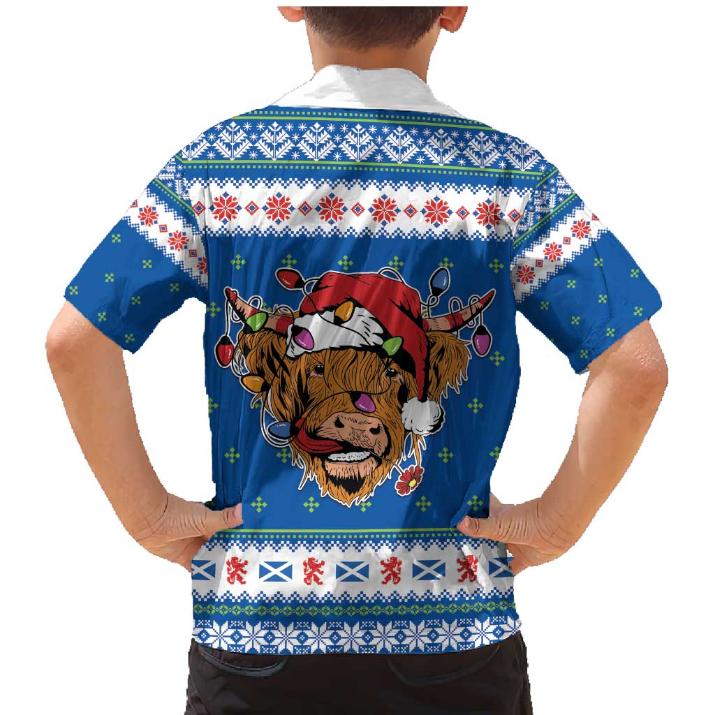Scotland Christmas Family Matching Mermaid Dress and Hawaiian Shirt Mooey Xmas Highland Cow LT05 - Wonder Print Shop
