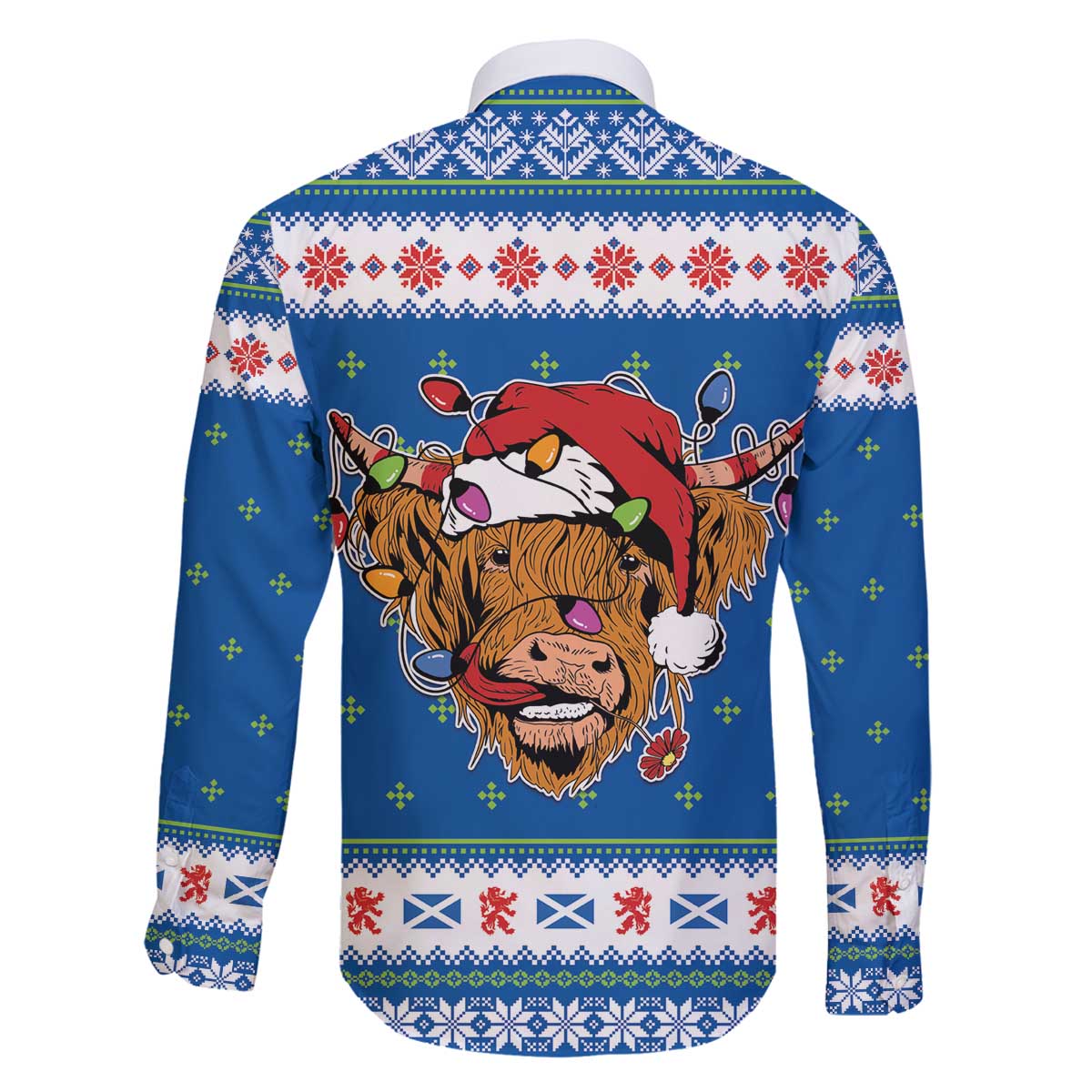 Scotland Christmas Family Matching Off The Shoulder Long Sleeve Dress and Hawaiian Shirt Mooey Xmas Highland Cow LT05 - Wonder Print Shop