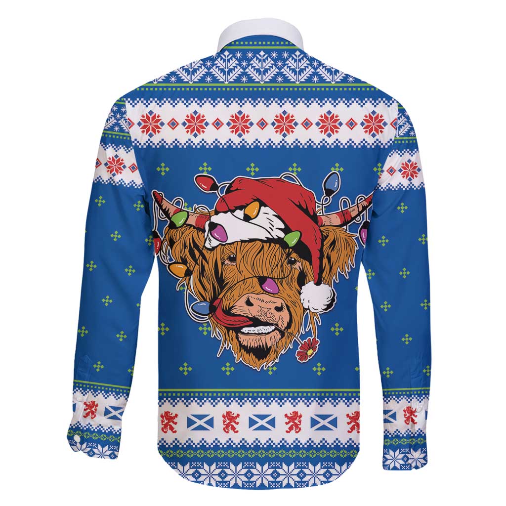 Scotland Christmas Family Matching Off Shoulder Short Dress and Hawaiian Shirt Mooey Xmas Highland Cow LT05 - Wonder Print Shop