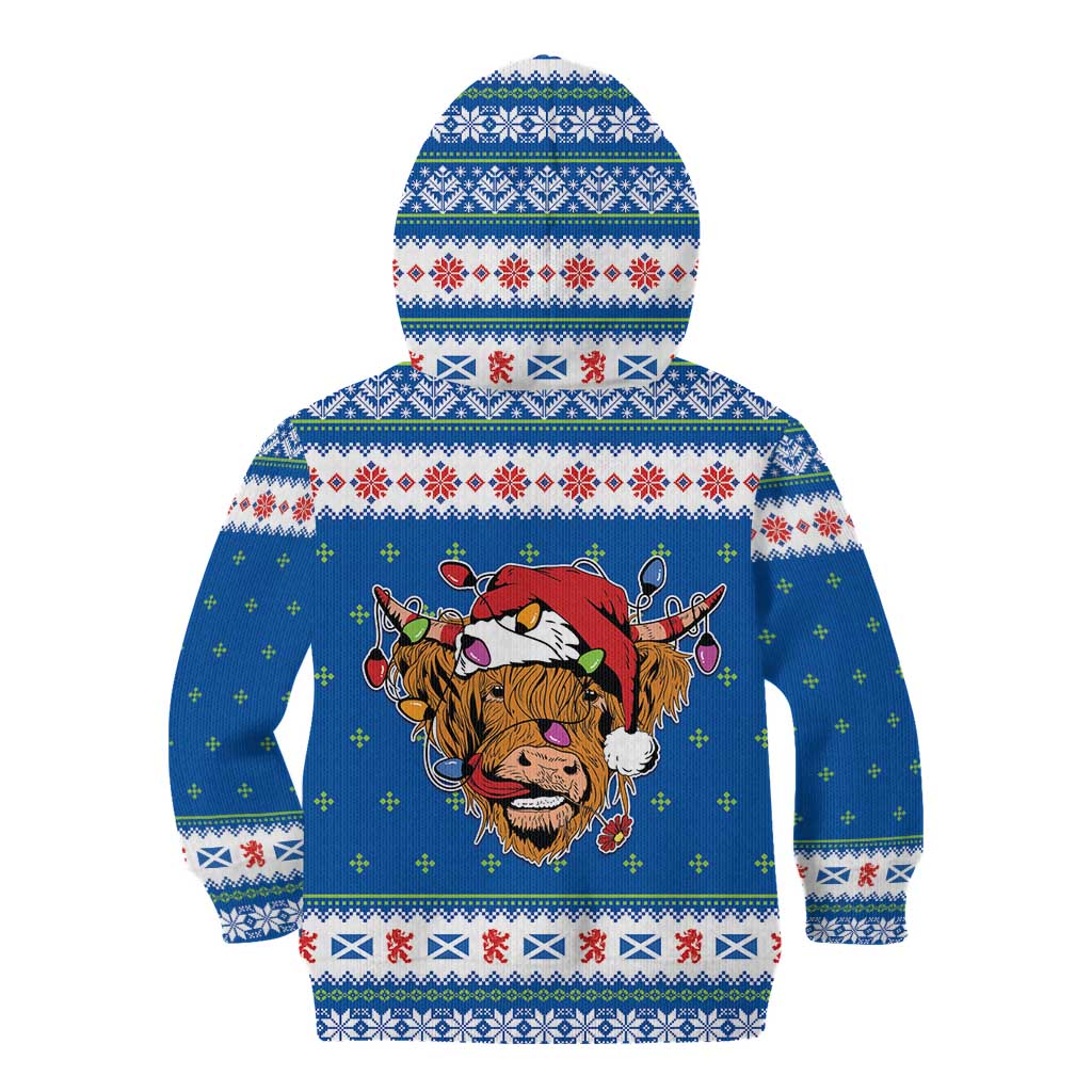 Scotland Christmas Kid Hoodie Mooey Xmas Highland Cow LT05 - Wonder Print Shop
