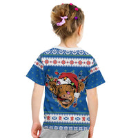 Scotland Christmas Kid T Shirt Mooey Xmas Highland Cow LT05 - Wonder Print Shop