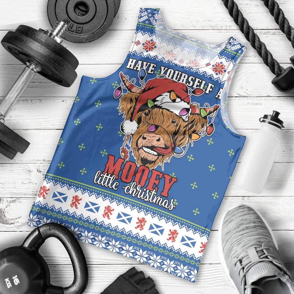 Scotland Christmas Men Tank Top Mooey Xmas Highland Cow LT05 - Wonder Print Shop