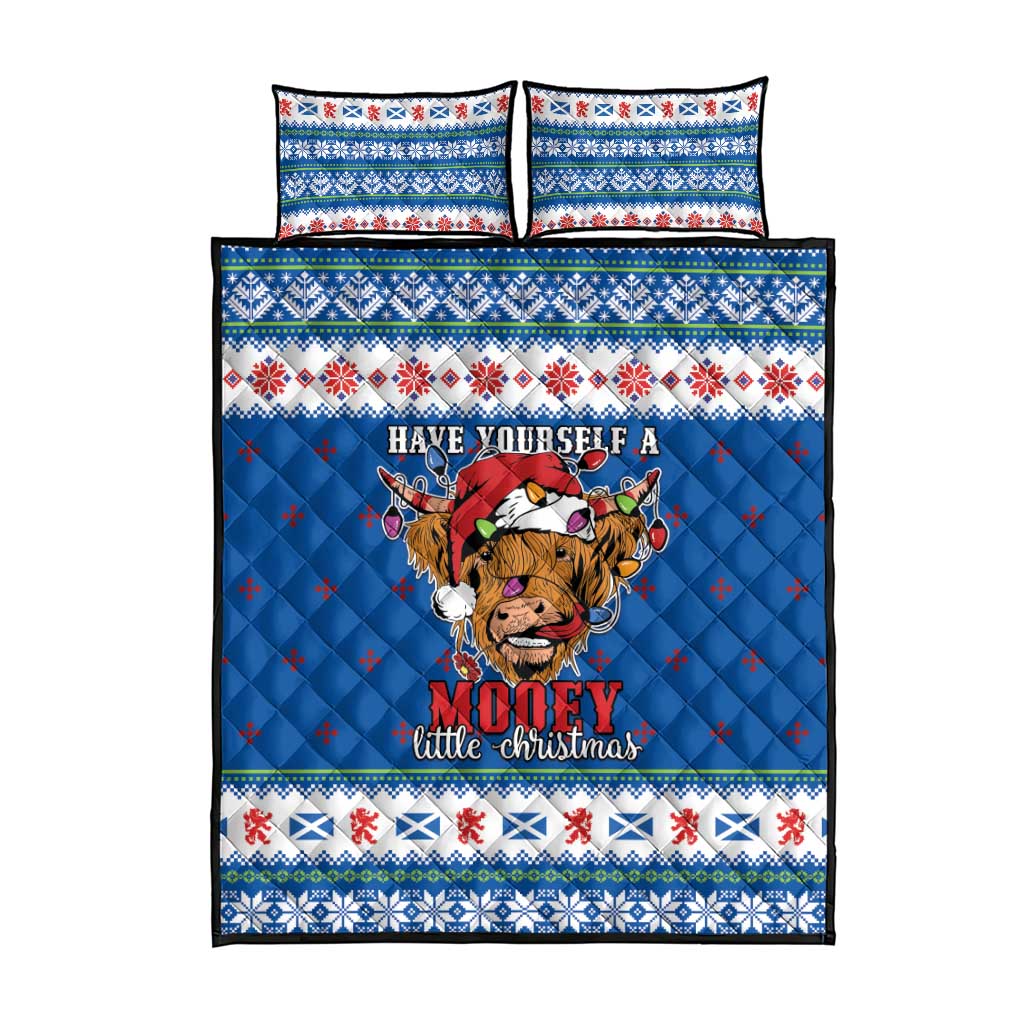 Scotland Christmas Quilt Bed Set Mooey Xmas Highland Cow LT05 - Wonder Print Shop