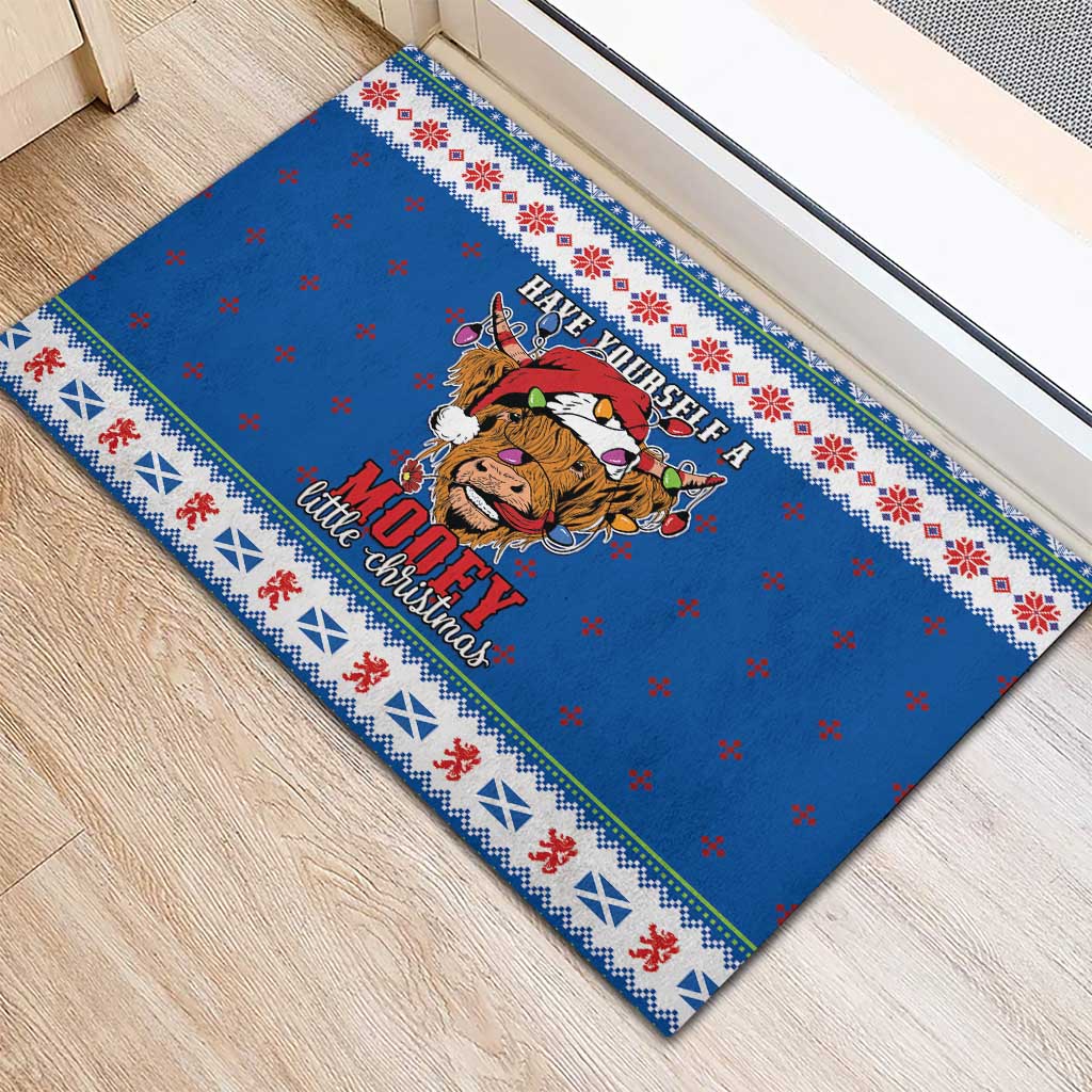 Scotland Christmas Rubber Doormat Mooey Xmas Highland Cow LT05 - Wonder Print Shop