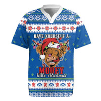 Scotland Christmas Rugby Jersey Mooey Xmas Highland Cow LT05 - Wonder Print Shop
