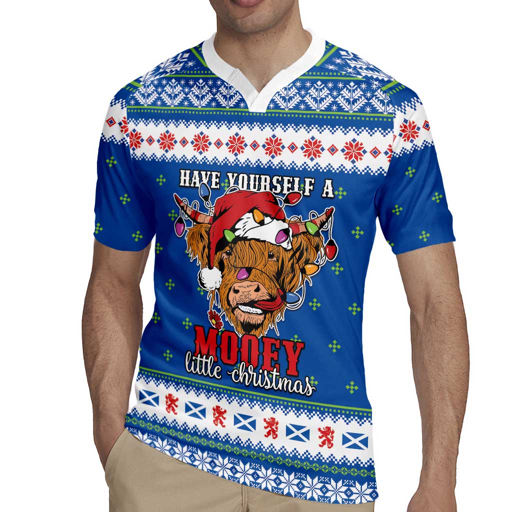 Scotland Christmas Rugby Jersey Mooey Xmas Highland Cow LT05 - Wonder Print Shop