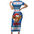 Scotland Christmas Short Sleeve Bodycon Dress Mooey Xmas Highland Cow LT05 - Wonder Print Shop